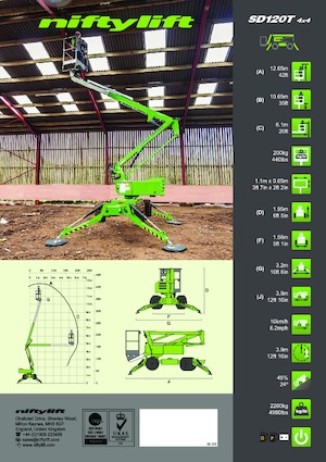 Колесни повдигачи с подвижна стрела Niftylift SD120T