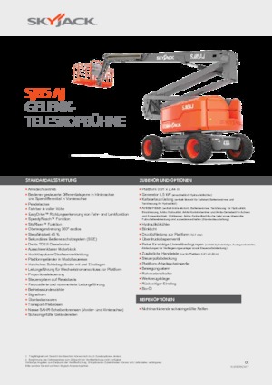 Колесни повдигачи с подвижна стрела Skyjack SJ 85 AJ