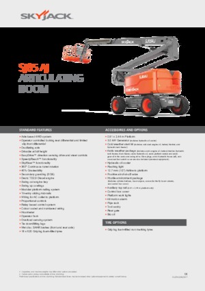 Колесни повдигачи с подвижна стрела Skyjack SJ 85 AJ