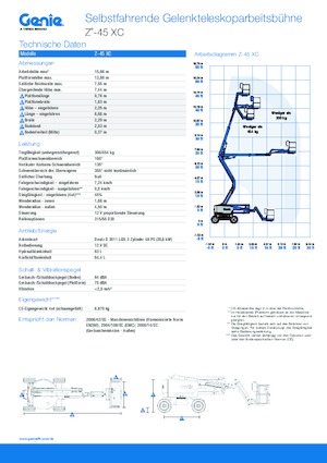 Колесни повдигачи с подвижна стрела Genie Z-45/25XC