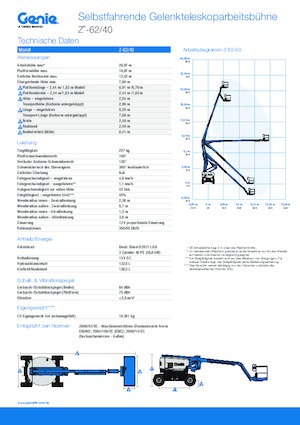 Колесни повдигачи с подвижна стрела Genie Z-62/40