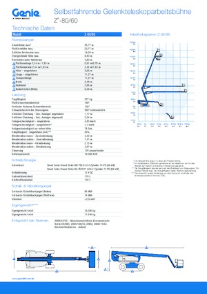 Колесни повдигачи с подвижна стрела Genie Z-80/60