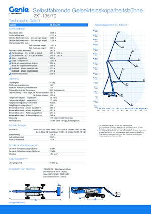 Колесни повдигачи с подвижна стрела Genie ZX-135/70