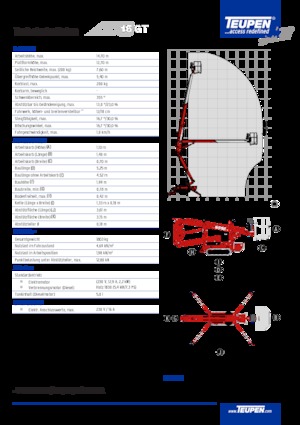 Пълзящи повдигачи с подвижна стрела TEUPEN LEO15GT