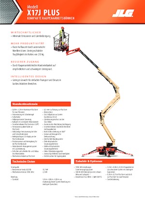 Пълзящи повдигачи с подвижна стрела JLG X17J Plus