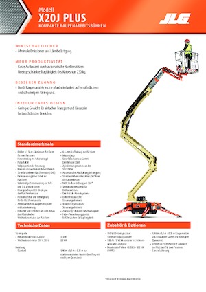 Пълзящи повдигачи с подвижна стрела JLG X20J Plus