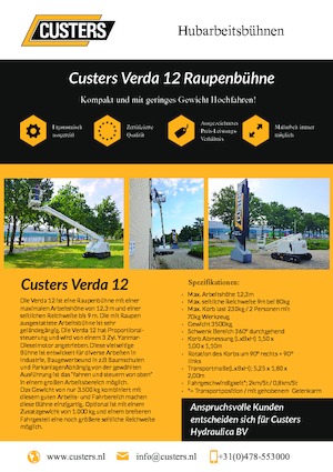 Пълзящи телескопични подемници Custers Verda 12