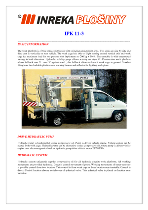 Монтирани на ремаркета повдигачи с подвижна стрела Inreka IPK 11-3