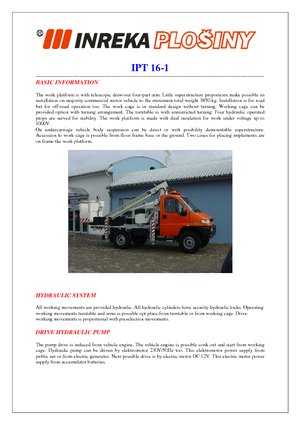 Телескопични вишки, монтирани на камион Inreka IPT 16-1