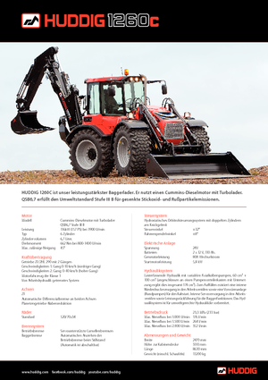 Багер-товарачи с обратно загребване Huddig 1260 C