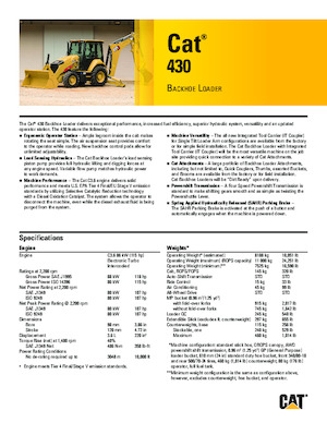 Багер-товарачи с обратно загребване Caterpillar 430