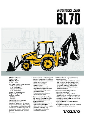 Багер-товарачи с обратно загребване Volvo BL 70