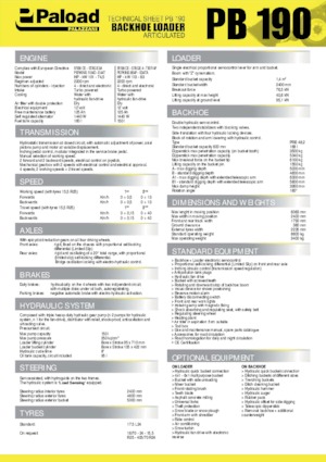 Багер-товарачи с обратно загребване Palazzani PB 190