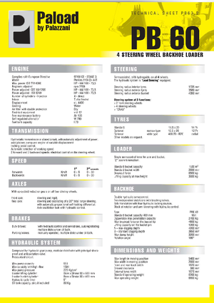 Багер-товарачи с обратно загребване Palazzani PB 60