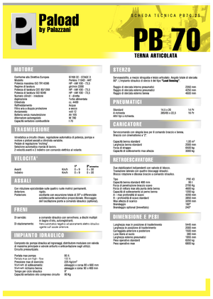 Багер-товарачи с обратно загребване Palazzani PB 70.2