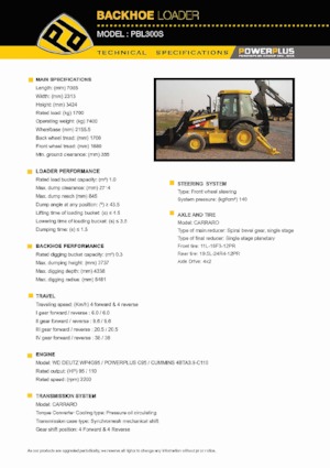 Багер-товарачи с обратно загребване PowerPlus PBL300S