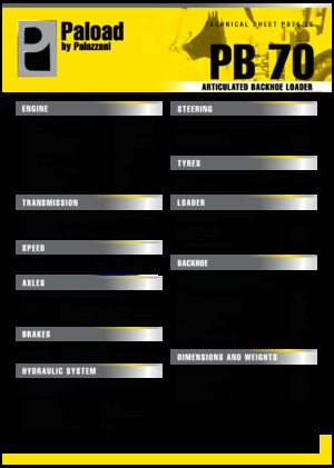 Багер-товарачи с обратно загребване Palazzani PB 70
