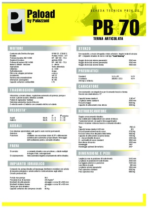 Багер-товарачи с обратно загребване Palazzani PB 70