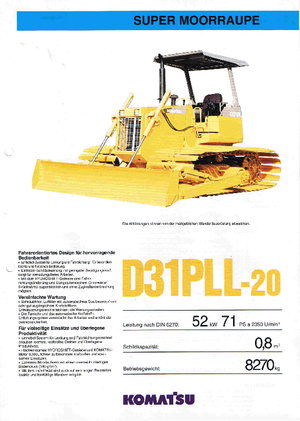 Верижен булдозер Komatsu D31PLL-20