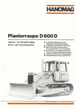 Верижен булдозер Hanomag D 600 D S LGP