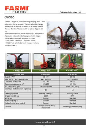 Дробилки за дърво Farmi CH 380 HFC