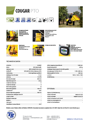 Дробилки за дърво TS-Industrie Cougar PTO