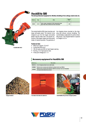 Дробилки за дърво Posch HackBlitz 500/100 Z-W-D