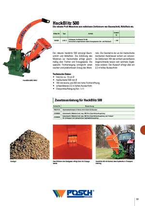 Дробилки за дърво Posch HackBlitz 500/100 Z-W-D