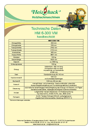 Дробилки за дърво Heizohack HM 6-300 VM