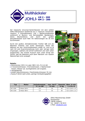 Дробилки за дърво Johli LM 2-200