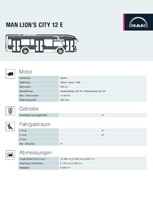 Автобуси за градски транспорт MAN Lion’s City 12 E