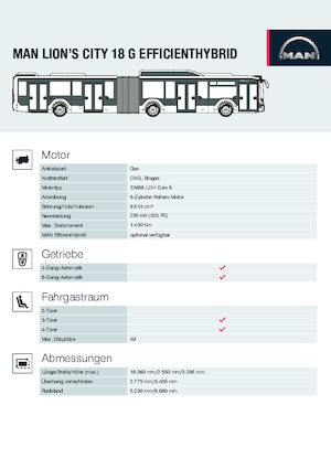 Автобуси за градски транспорт MAN Lion’s City 18 G