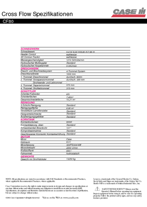 Зърнокомбайн Case IH CF 80 Cross Flow B1