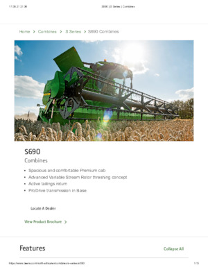 Зърнокомбайн John Deere S 690 H