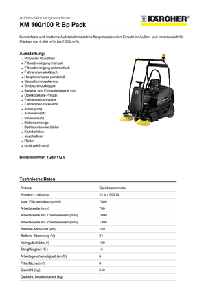 Компактни машини за метене Kärcher KM 100/100 R Bp Pack