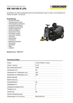 Компактни машини за метене Kärcher KM 100/100 R LPG