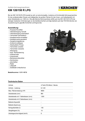Компактни машини за метене Kärcher KM 120/150 R Lpg