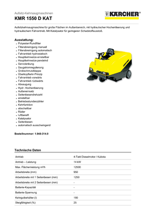 Компактни машини за метене Kärcher KMR 1550 D KAT