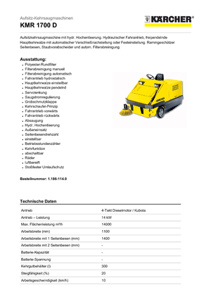 Компактни машини за метене Kärcher KMR 1700 D