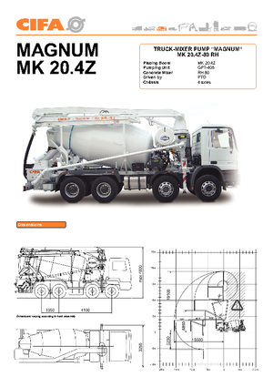 Камиони Бетон-помпи CIFA Magnum 80/24 RH