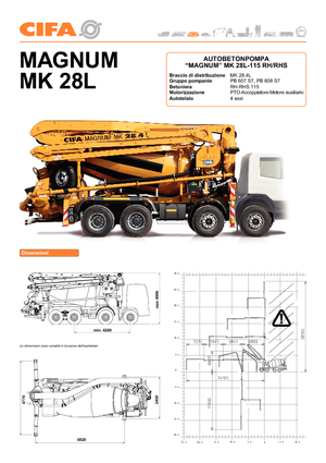 Камиони Бетон-помпи CIFA Magnum MK 115/28 L