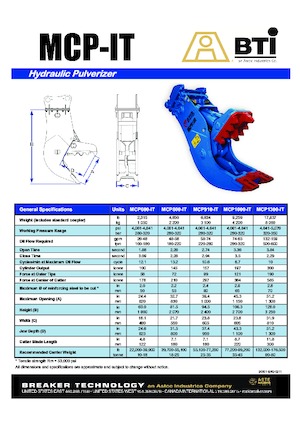 Бетонопулверизатори BTi MCP300