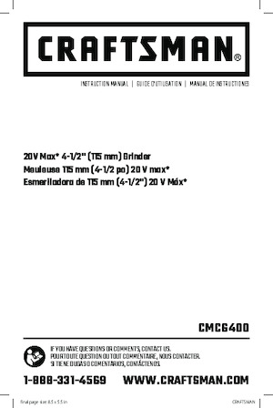 Акумулаторни ъглошлайфи Craftsman CMCG400B