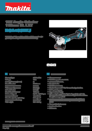 Акумулаторни ъглошлайфи Makita DGA463RTJ 
