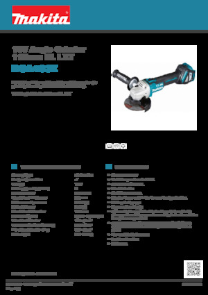 Акумулаторни ъглошлайфи Makita DGA463Z 