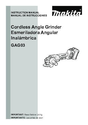 Акумулаторни ъглошлайфи Makita GAG03M1