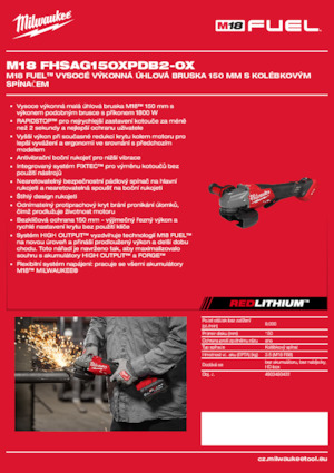 Акумулаторни ъглошлайфи Milwaukee M18 FHSAG150XPDB2-0X