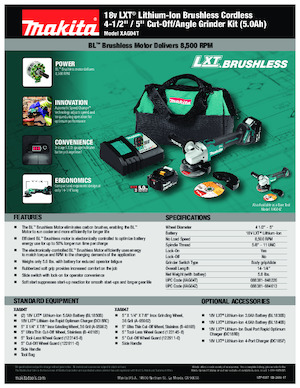 Акумулаторни ъглошлайфи Makita XAG04T