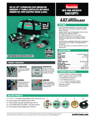 Акумулаторни ъглошлайфи Makita XAG12PT1