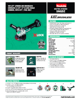 Акумулаторни ъглошлайфи Makita XAG25Z